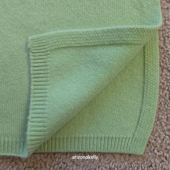 Thick Cashmere Scarf Knit Pastel Green - Picture 5 of 13